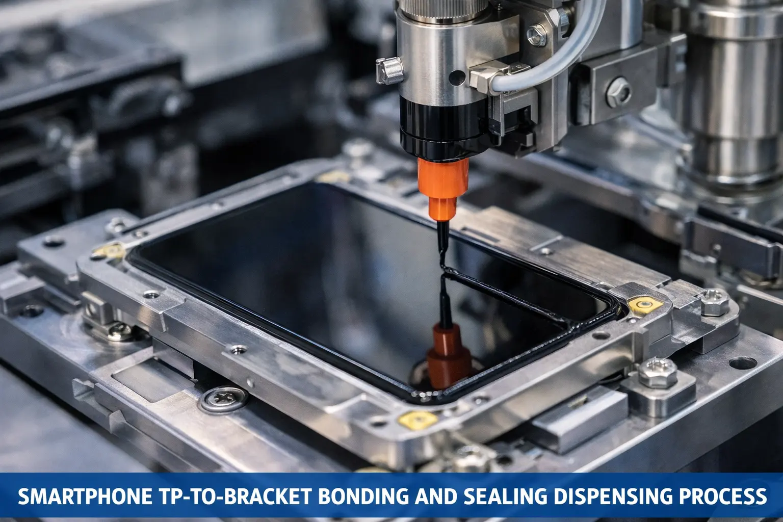 Smartphone TP-to-Bracket Bonding and Sealing Dispensing Process